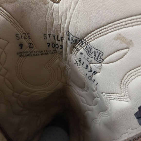 Texas Imperial Western Cowboy Boots Mens 9 D Brown Leather - Picture 5 of 6